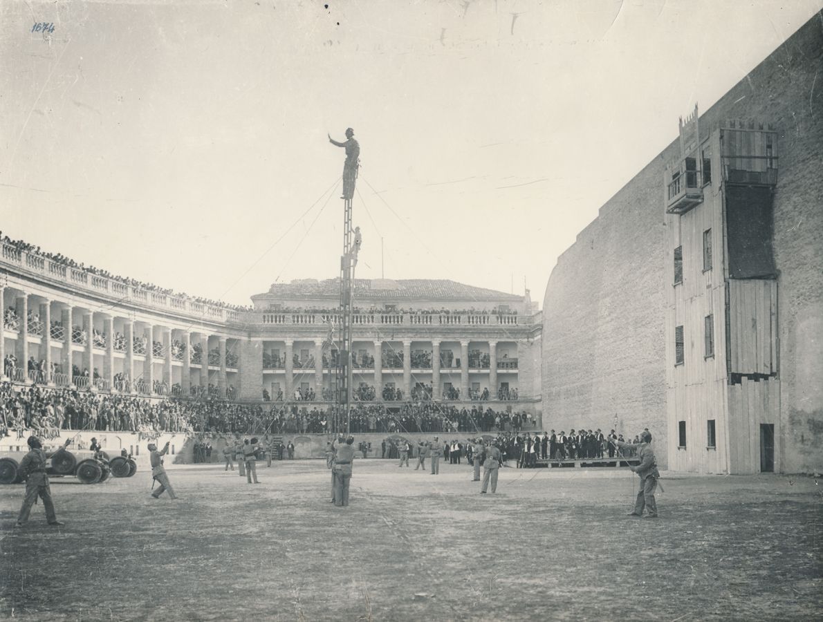 Saggio corpo dei pompieri anni _30, Biblioteca Comunale Mozzi Borgetti