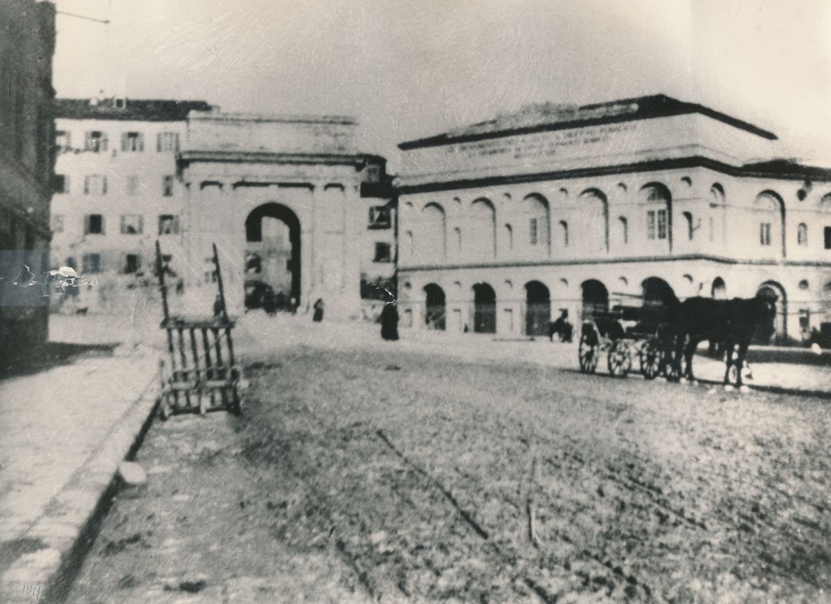 Via Cairoli e Sferisterio 1910, Biblioteca Comunale Mozzi Borgetti
